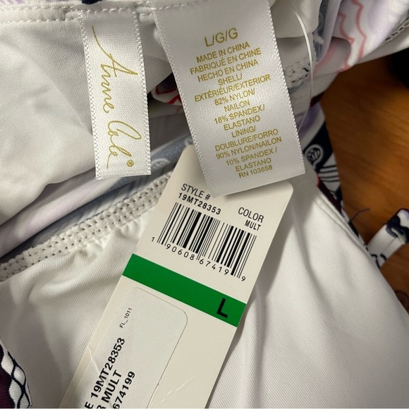 Anne Cole halter swim top striped women’s size large New with tags - Picture 8 of 8